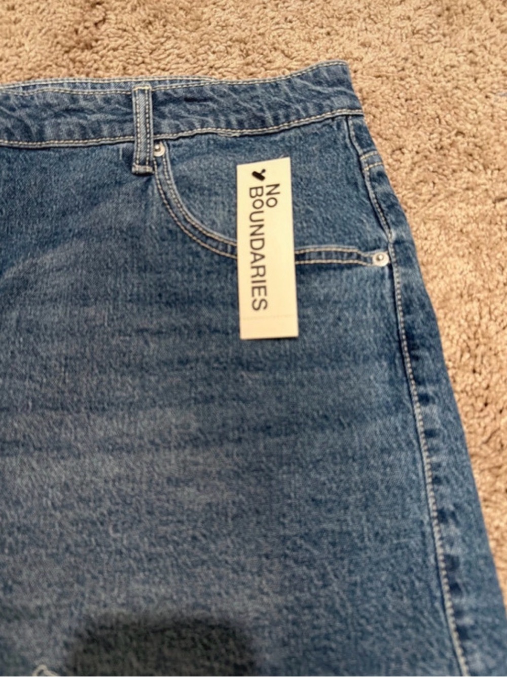 George Blue Denim Mini Skirt with Frayed Hem - Picture 6 of 7